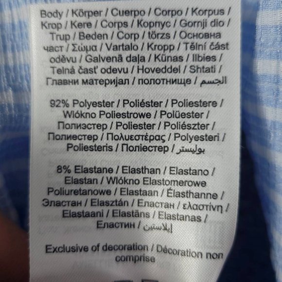 Vero Moda Womens Ellie Blouse Placid Blue White Stripe Ruched Long Sleeve XS New - Picture 10 of 10